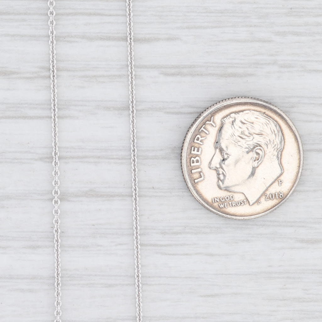 New Round Cable Chain Necklace 14k White Gold 16-18" 1mm Adjustable
