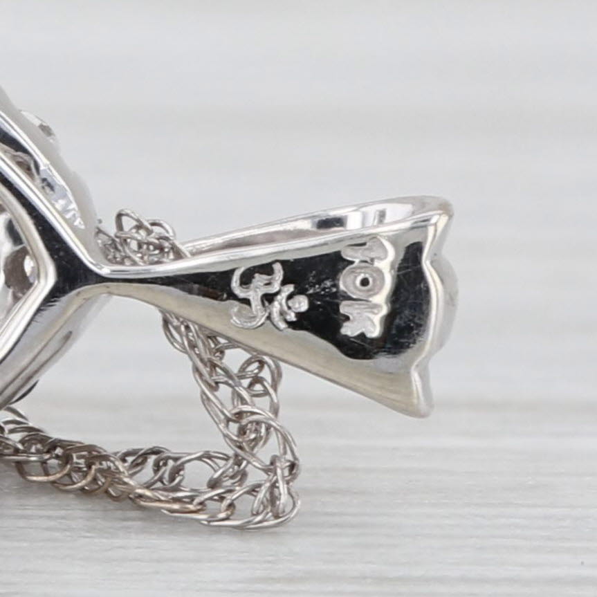0.60ctw Black White Diamond Figure-8 Journey Pendant Necklace 10k White Gold 18"