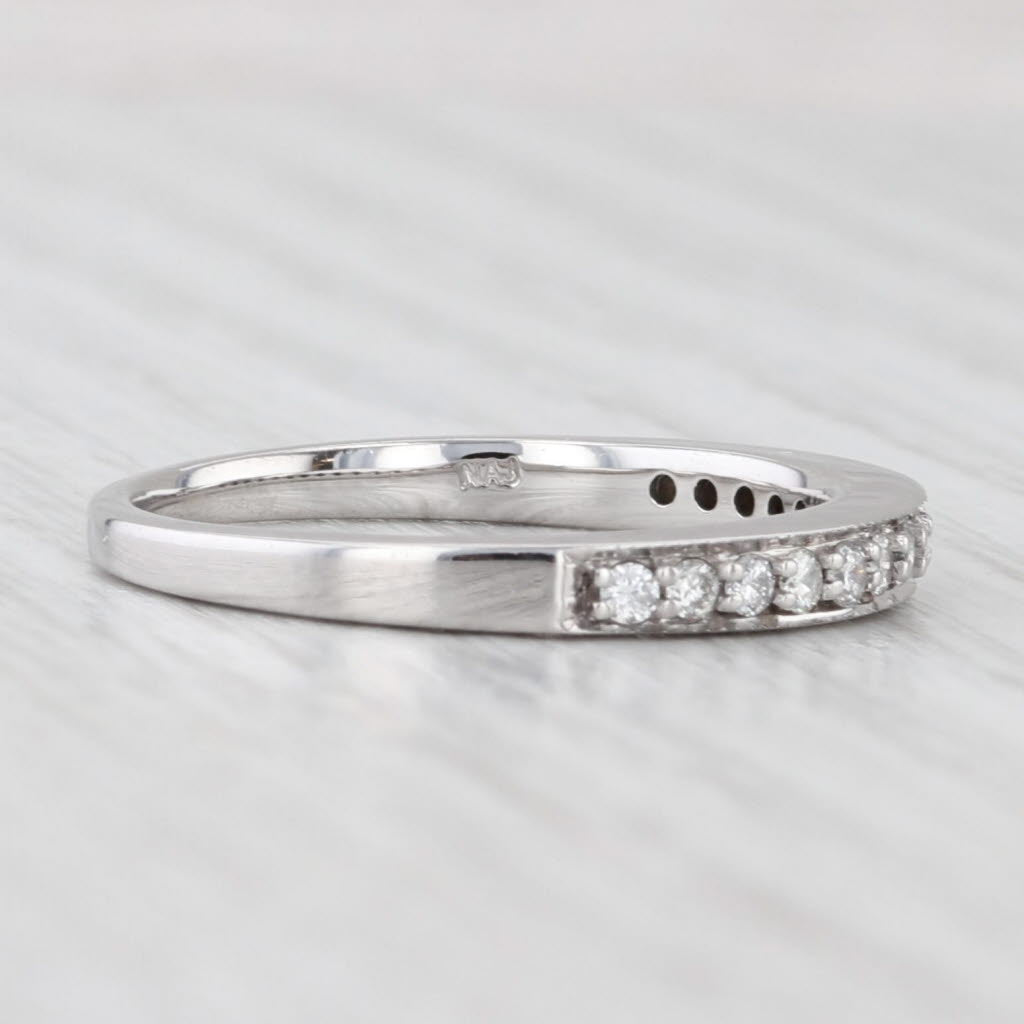 Light Gray 0.23ctw Diamond Wedding Band 14k White Gold Size 6.75 Stackable Ring