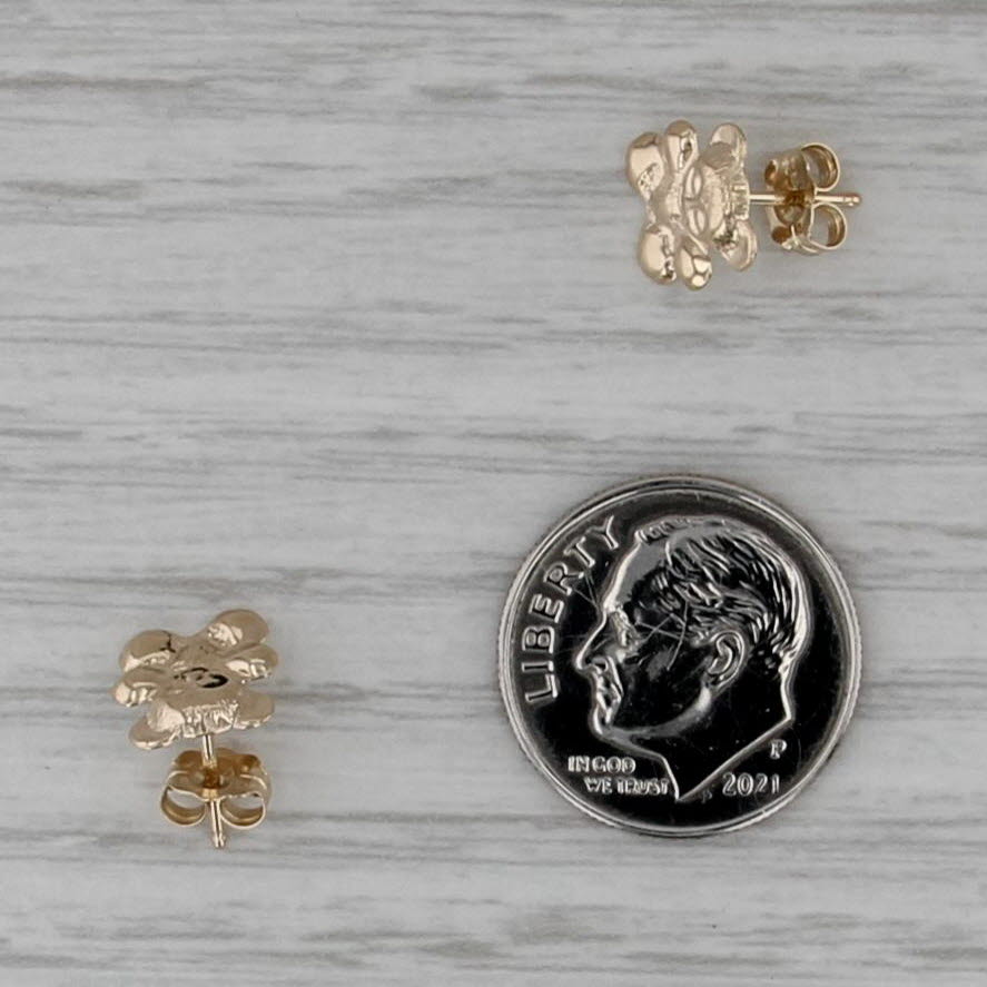 Small Teddybear Stud Earrings 14k Yellow Gold Bear Studs