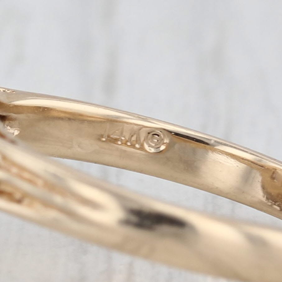Vintage 6.25ct Smoky Quartz Solitaire Ring 14k Yellow Gold Size 6.5