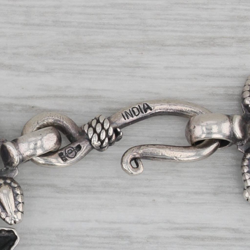 Gray Artisan Signed 7.25" Sterling Silver Hook Clasp 15.1mm Mesh Chain