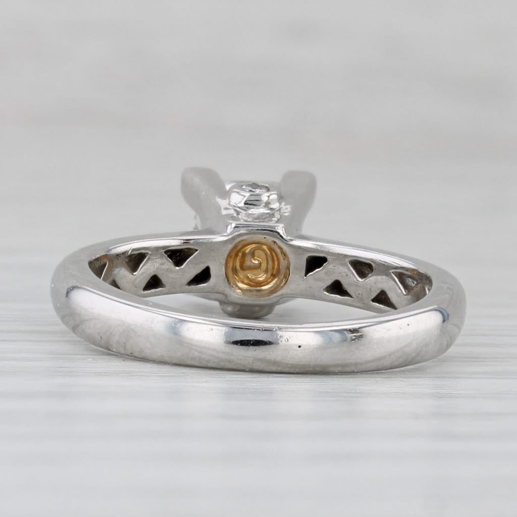 Gray 1.04ct Princess Diamond Engagement Ring 18k Gold Platinum Size 5.5-5.75