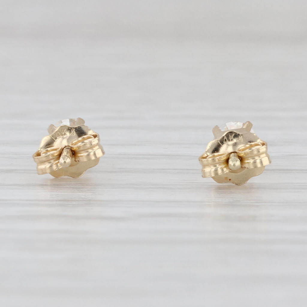 0.29ctw Round Solitaire Diamond Stud Earrings 14k Yellow Gold Studs