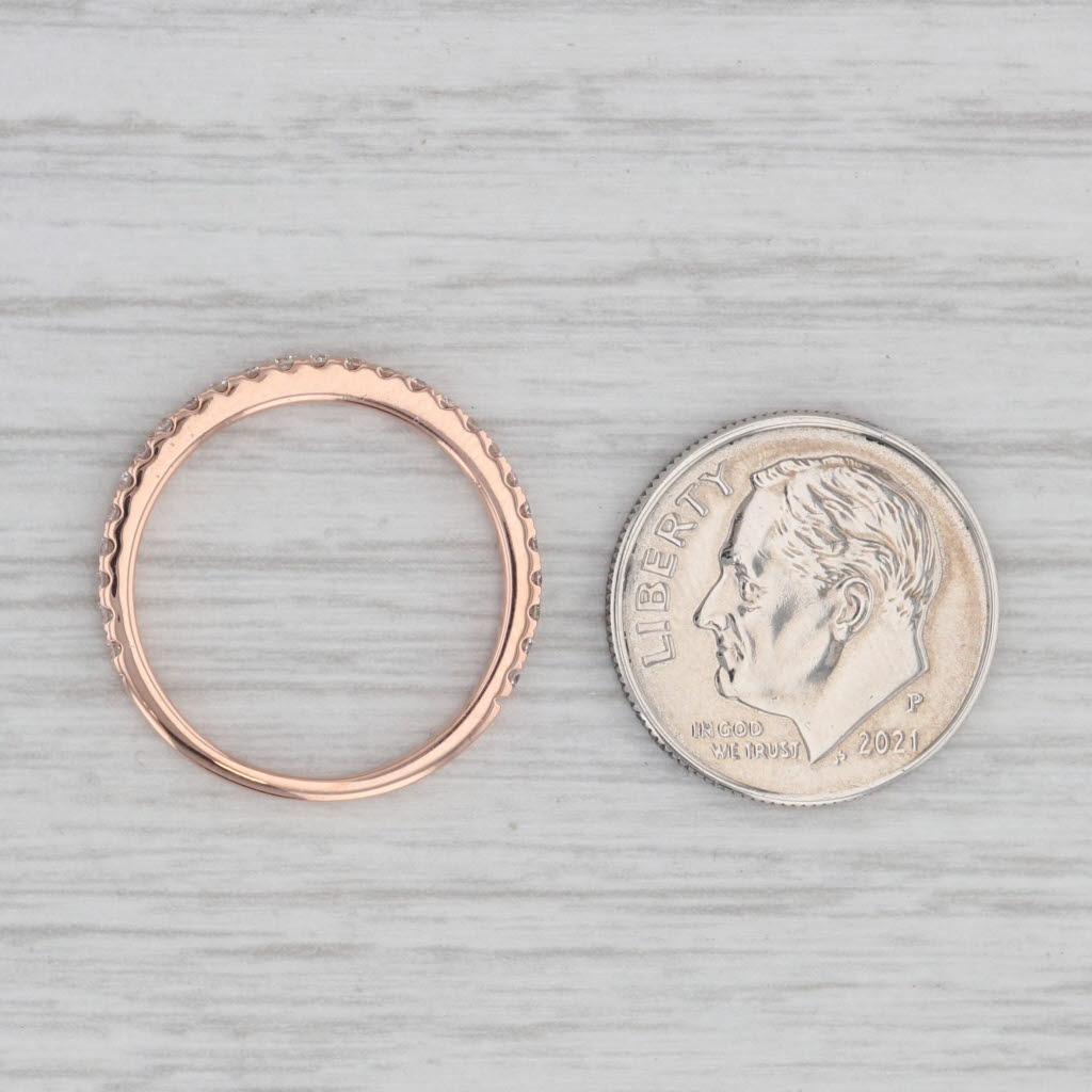 Gray 0.33ctw Diamond Wedding Band 14k Rose Gold Size 6 Stackable Anniversary