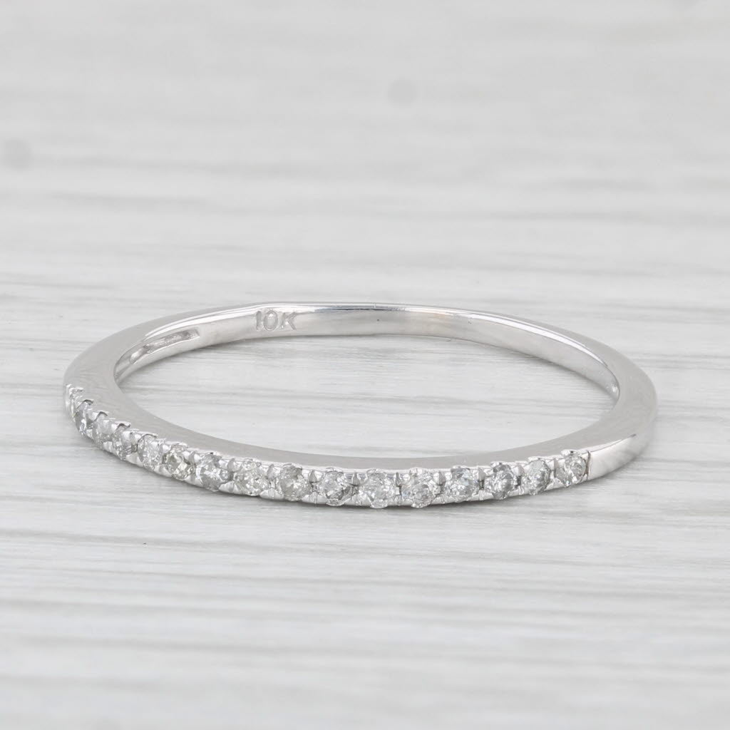 Light Gray 0.15ctw Diamond Stackable Ring 10k White Gold Size 8.25 Wedding Band