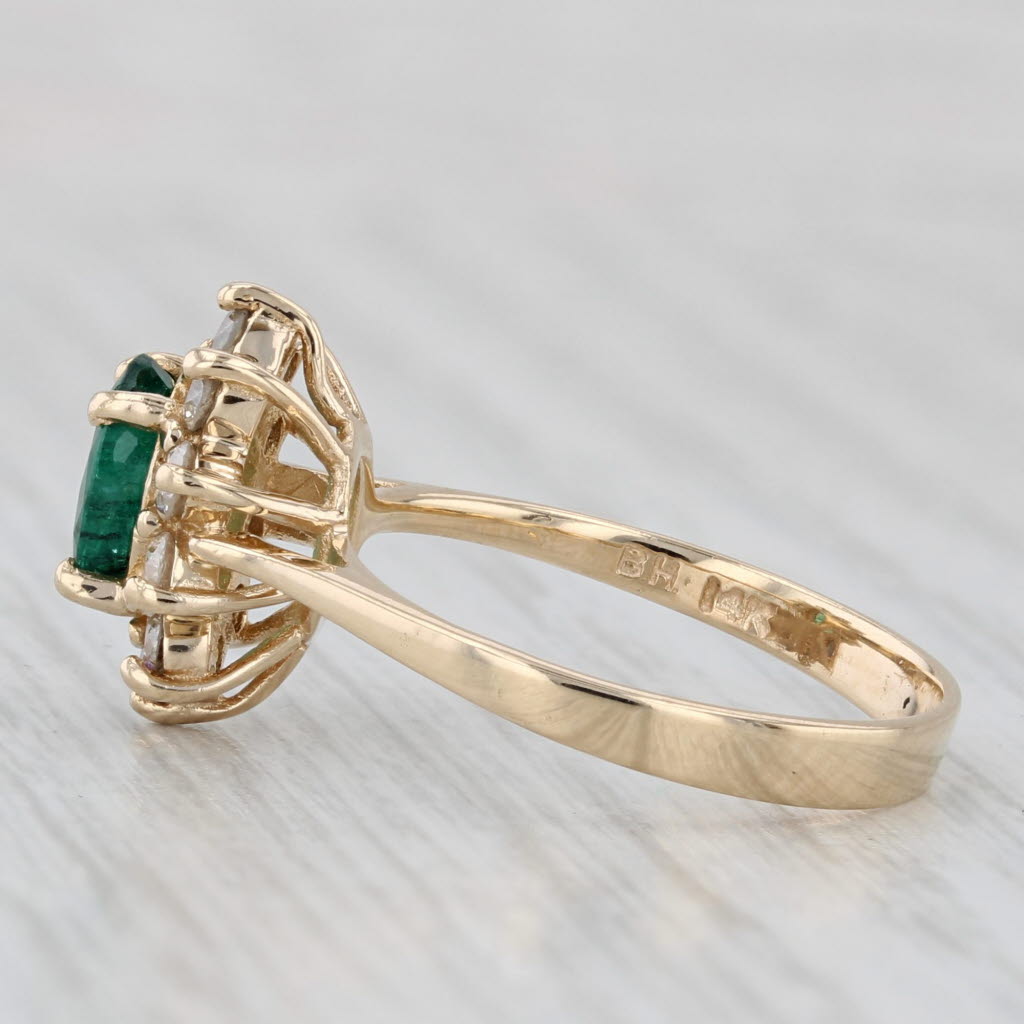 Light Gray 1.05ctw Emerald Diamond Ring 14k Yellow Gold Size 5.5