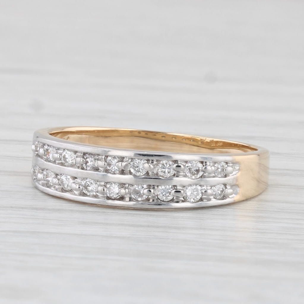 Light Gray 0.25ctw Diamond Wedding Band 14k Yellow Gold Size 8 Stackable Ring