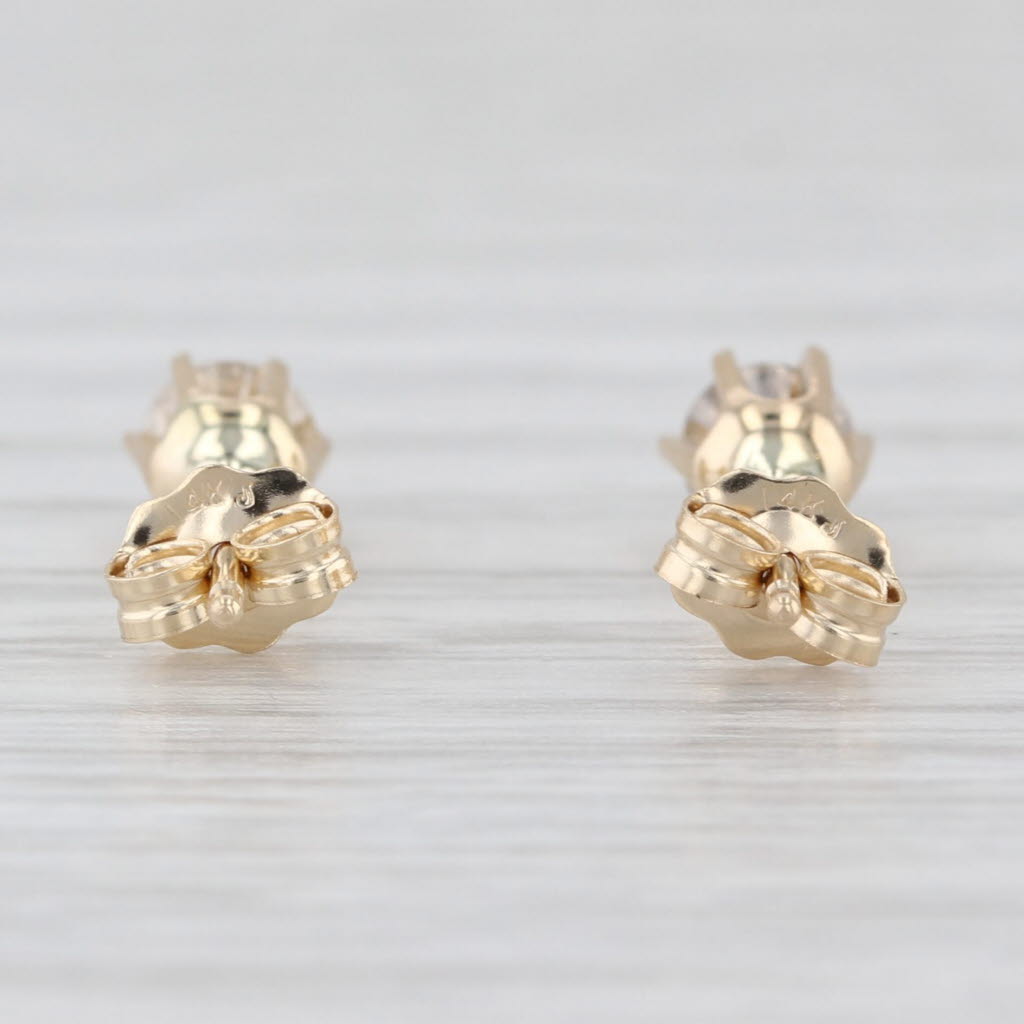 0.40ctw Brown Diamond Stud Earrings 14k Yellow Gold Round Solitaire Studs