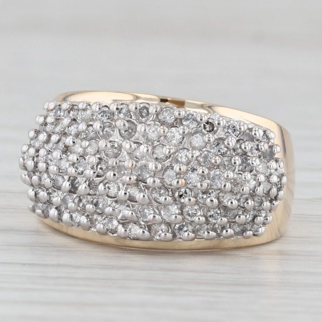 Light Gray 1ctw Diamond Cluster Ring 14k Yellow Gold Size 6.75