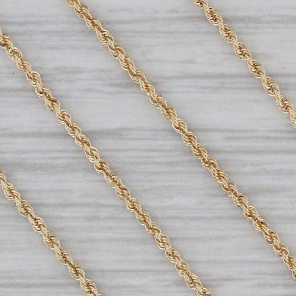 18" Rope Chain Necklace 14k Yellow Gold Lobster Clasp