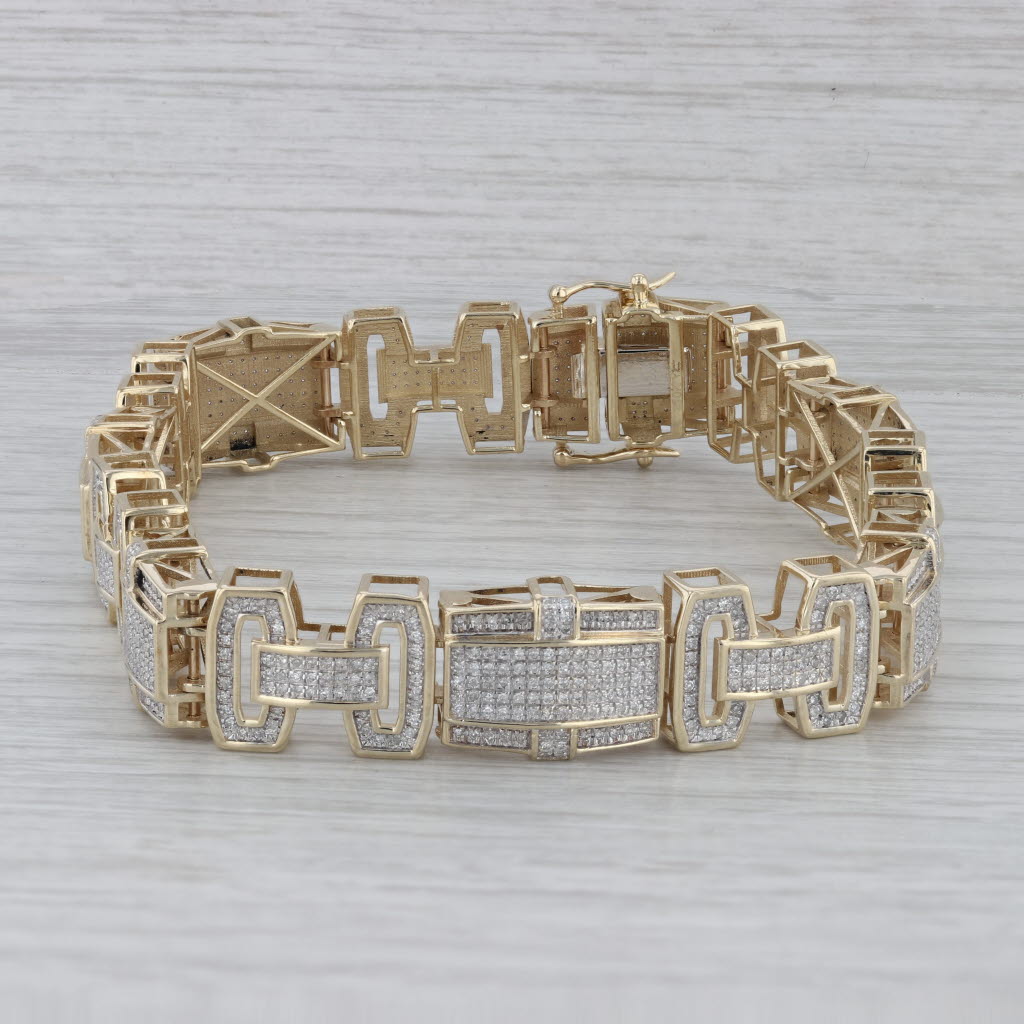 Gray 2.50ctw Diamond 10k Yellow Gold 9" Bracelet