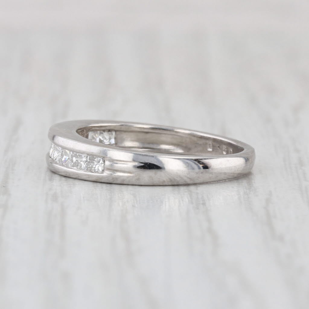 0.50ctw Diamond Channel Set Wedding Band 900 Platinum Size 6.5 Stackable Ring