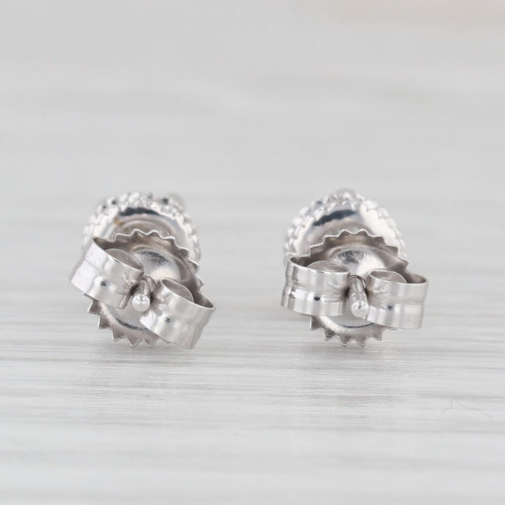 Light Gray 0.48ctw Diamond Halo Stud Earrings 14k White Gold