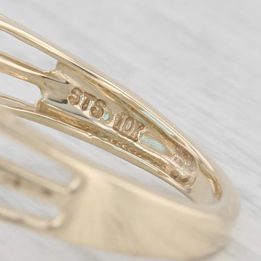 Light Gray 7.86ctw Emerald Cut Blue Topaz Diamond Ring 10k Yellow Gold Size 7.25