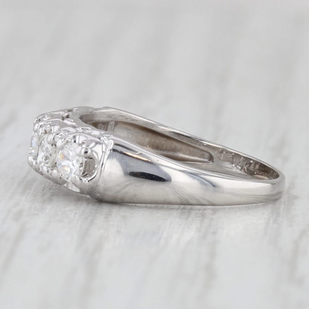 Light Gray 0.47ctw Diamond 5-Stone Ring 14k White Gold Size 4.75 Wedding Anniversary Band