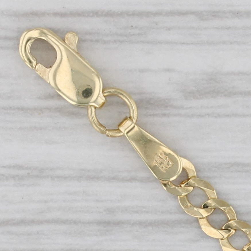 Gray New Curb Chain 14k Yellow Gold 18" 2.6mm Lobster Clasp