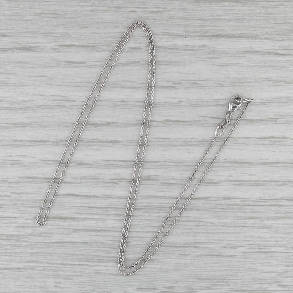 Cable Chain Necklace 14k White Gold 18" 0.6mm