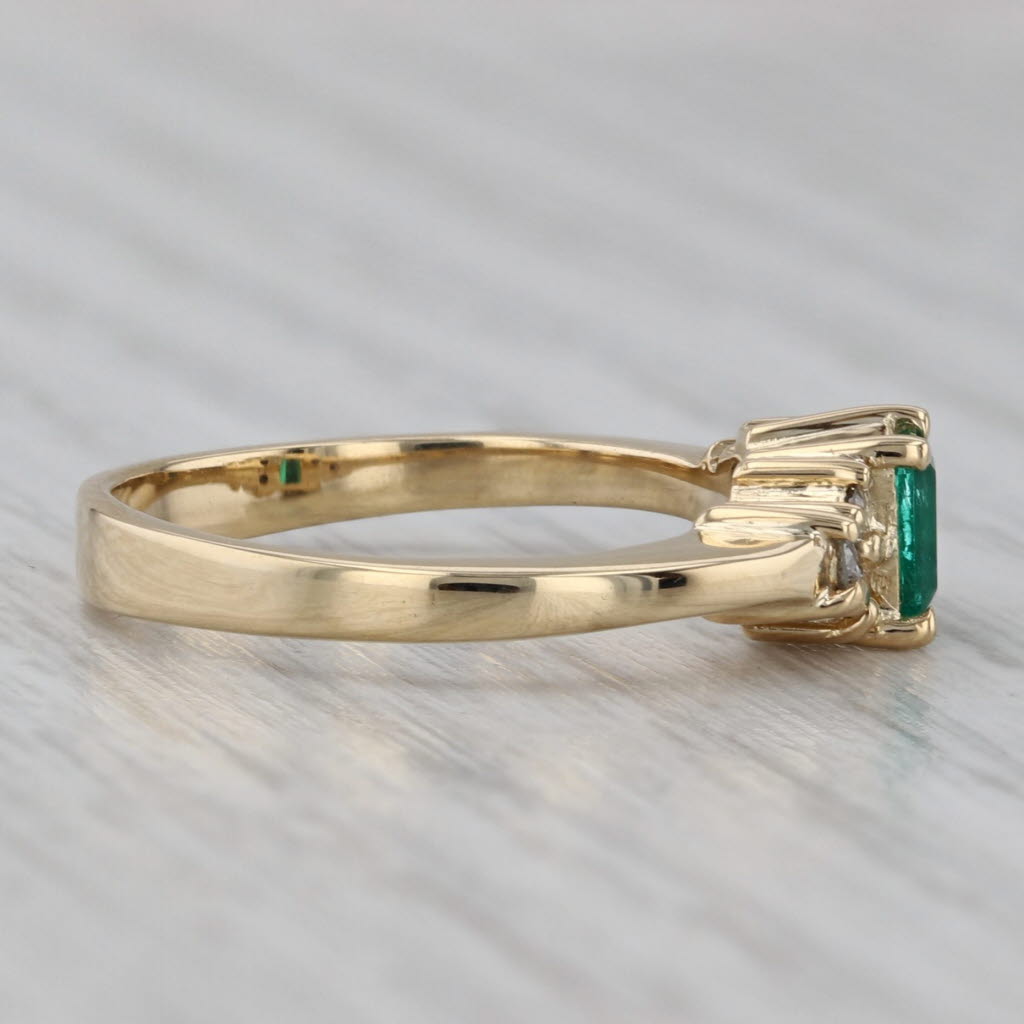 Gray 0.39ctw Emerald Cut Emerald Diamond Ring 14k Yellow Gold Size 5