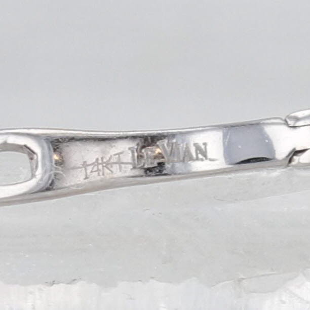 Le Vian 0.17ctw Champagne Brown Diamond J-Hook Earrings 14k White Gold Snap Top