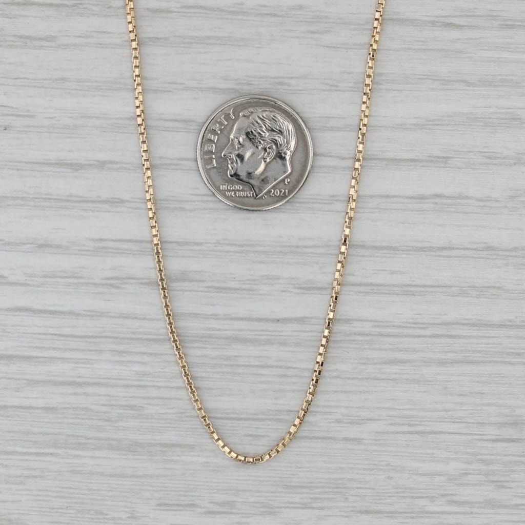 Box Chain Necklace 14k Yellow Gold 18" 1.1mm