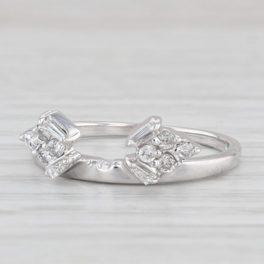 Light Gray 0.20ctw Diamond Ring Jacket Guard 14k White Gold Size 7 Bridal Wedding