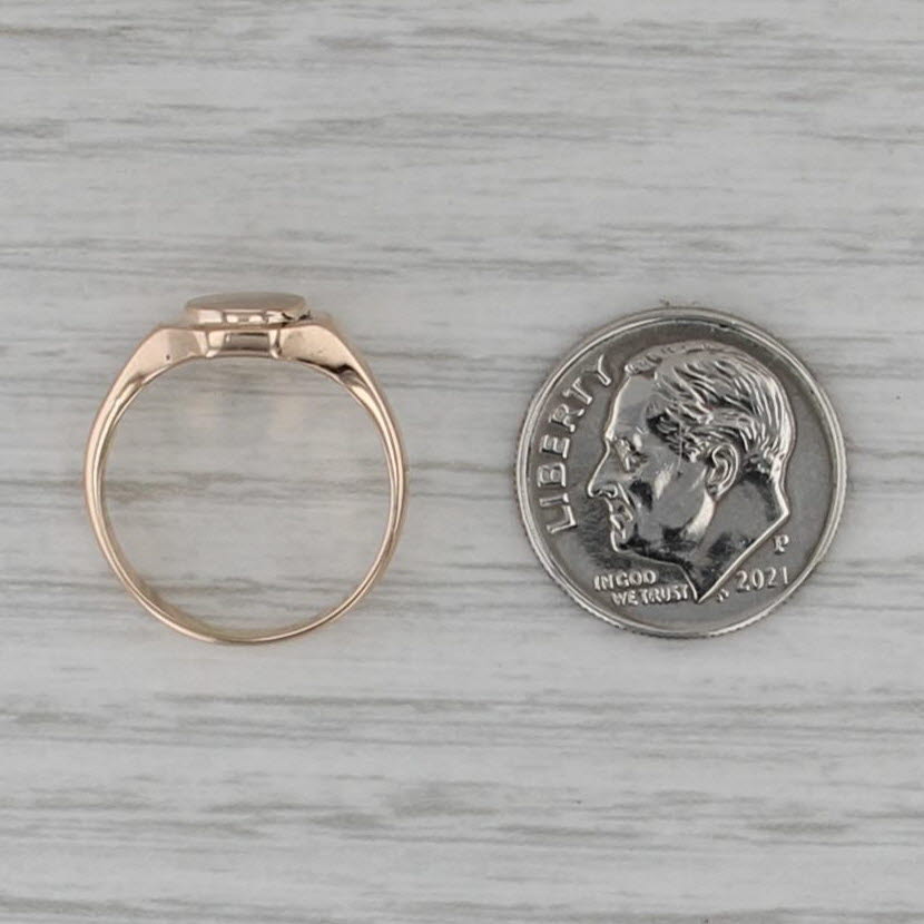 Vintage Engravable Signet Ring 10k Yellow Gold Size 4.5