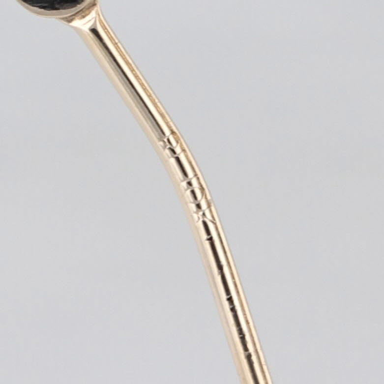 Etched Hoop Earrings 10k Yellow Gold Snap Top Posts Round Hoops 35.4 x 2.3 mm