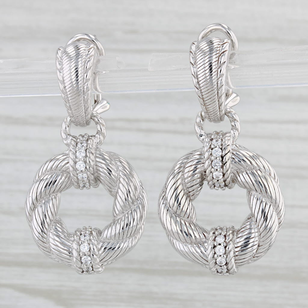 Light Gray Judith Ripka 0.36ctw Cubic Zirconia Dangle Wreath Earrings Sterling Silver