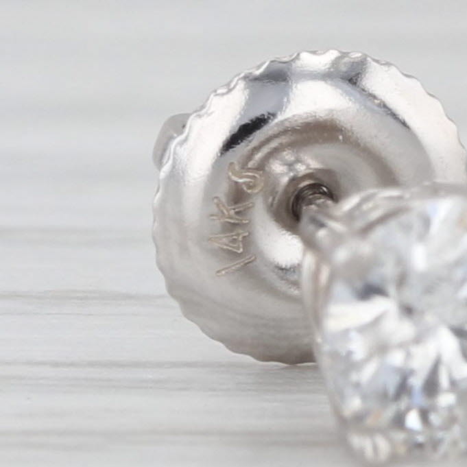 0.50ct Round Diamond Solitaire Single Stud Earring 14k White Gold Stud