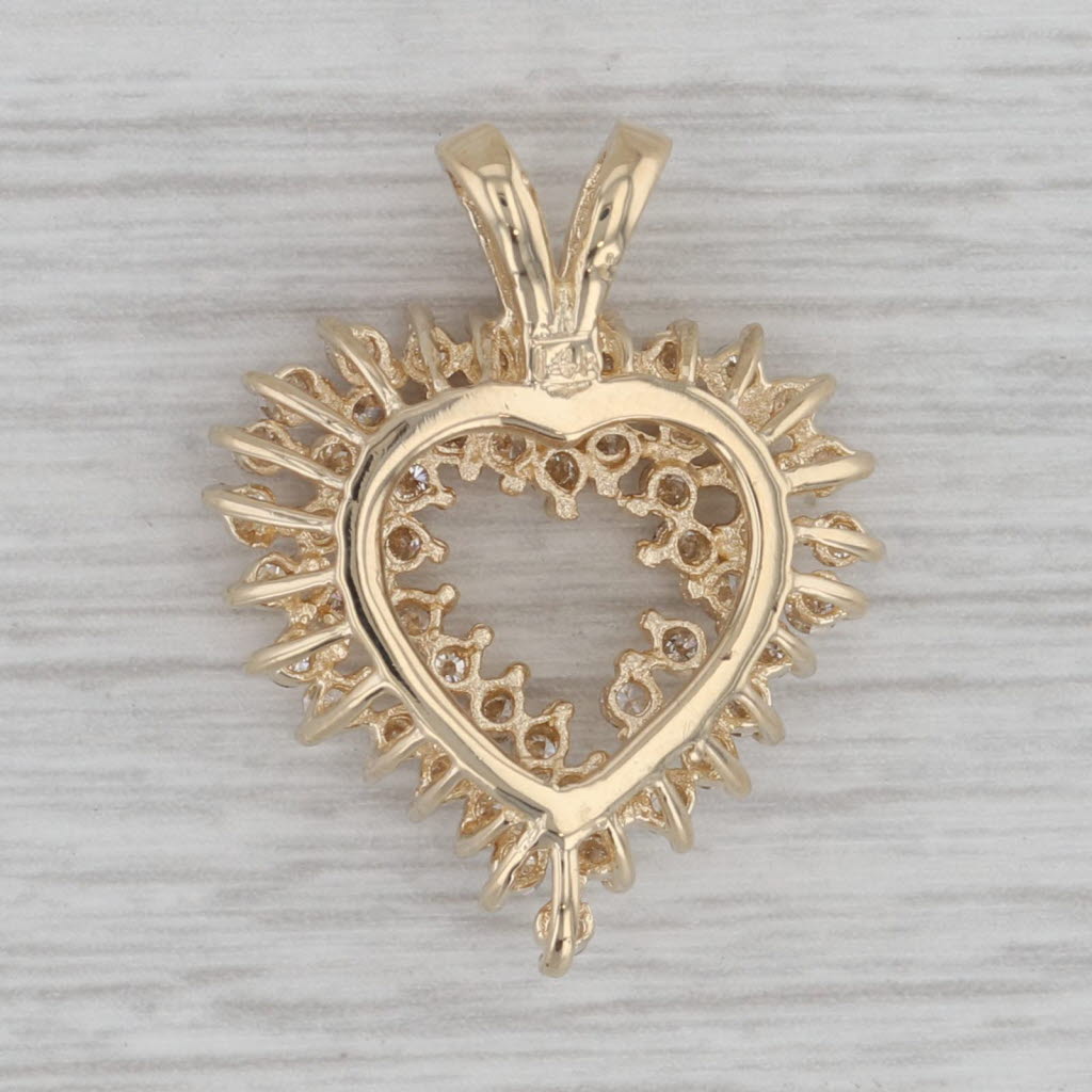 Gray 1.30ctw Diamond Open Heart 14k Yellow Gold