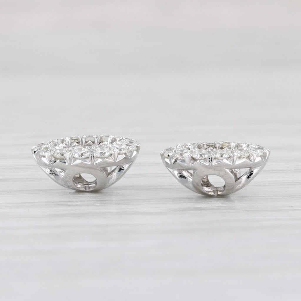 Light Gray 0.42ctw Diamond Earring Jackets Stud Enhancers 14k White Gold Eloquence Werdiger