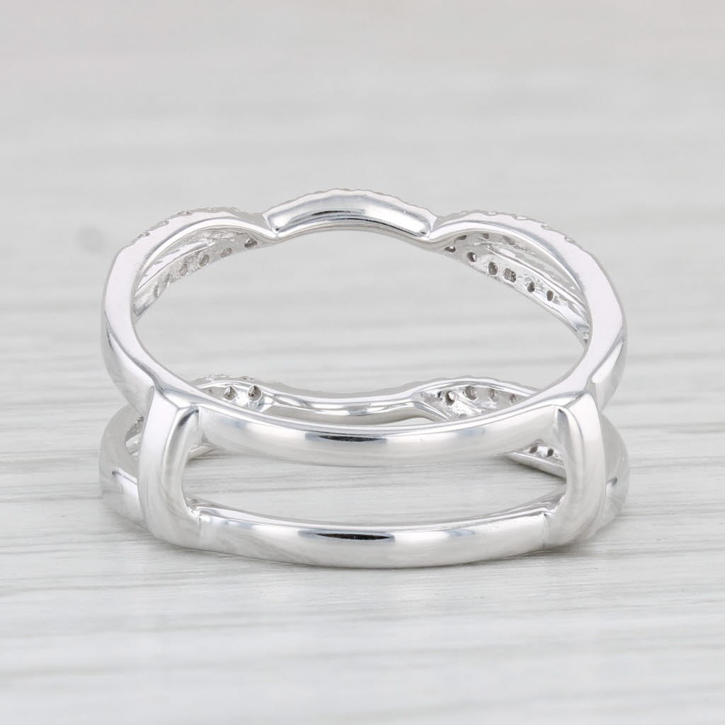 Light Gray 0.30ctw Diamond Ring Jacket Enhancer 10k White Gold Size 7-7.25 Bridal Wedding
