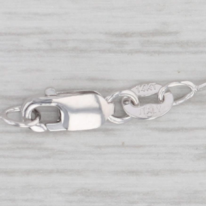 Light Gray 0.47ctw Floating Diamond Teardrop Pendant Necklace 14k White Gold 18" Chain