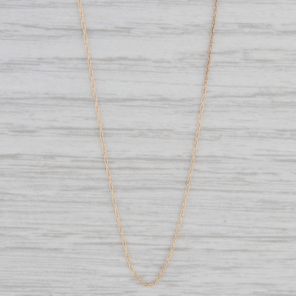 Gray 18" 0.6mm Fine Rope Chain Necklace 14k Yellow Gold