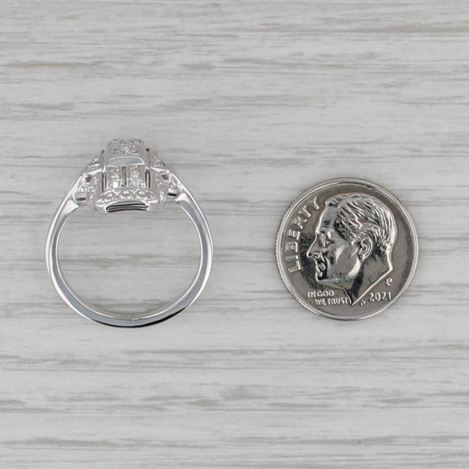 Vintage 0.15ctw Diamond Ring 18k White Gold Size 7