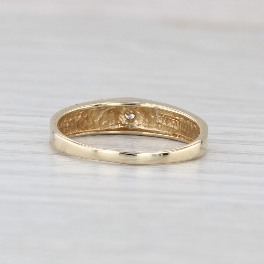 Diamond Solitaire Ring 14k Yellow Gold Size 7.5 Stackable Band
