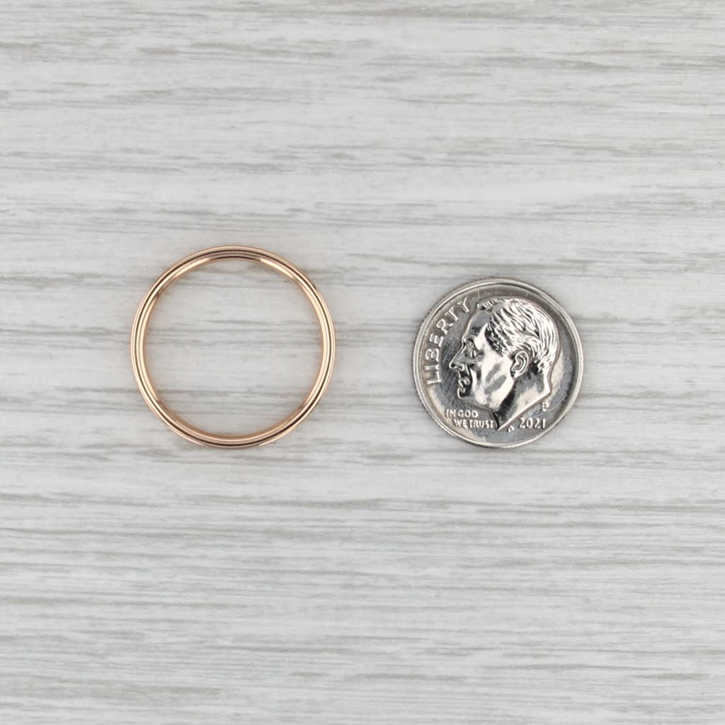 Tiffany & Co Flat Band 3P Diamond Stackable Ring 18k Rose Gold Elsa Peretti Sz 8