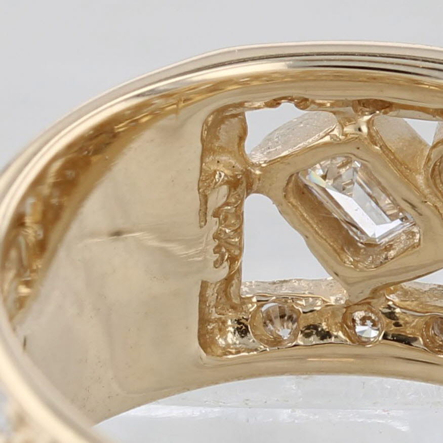 Rosy Brown Sonia B 3.13ctw Diamond Abstract Ring 14k Yellow Gold Size 7.75 Wide Band