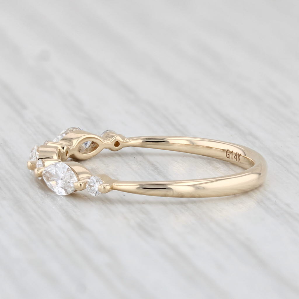 Light Gray New 0.49ctw Stackable Diamond Ring 14k Yellow Gold Wedding Band Size 6.5