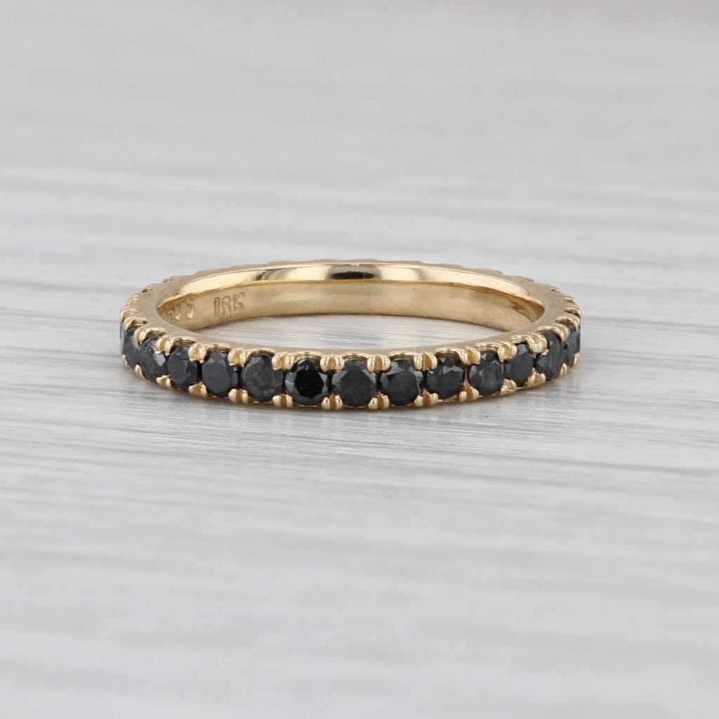 0.55ctw Black Diamond Eterntiy Band 18k Yellow Gold Size 5 Stakable Wedding Ring