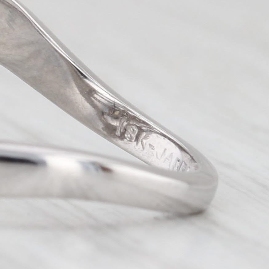 Light Gray Jabel 0.85ctw Diamond Bypass Ring 18k White Gold Size 6.25 Cocktail 3-Stone