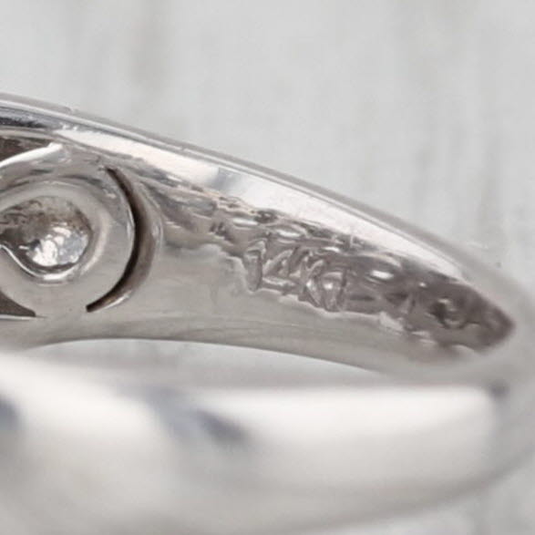 0.72ctw Diamond Anniversary Wedding Band 14k White Gold Size 6.25 Stackable