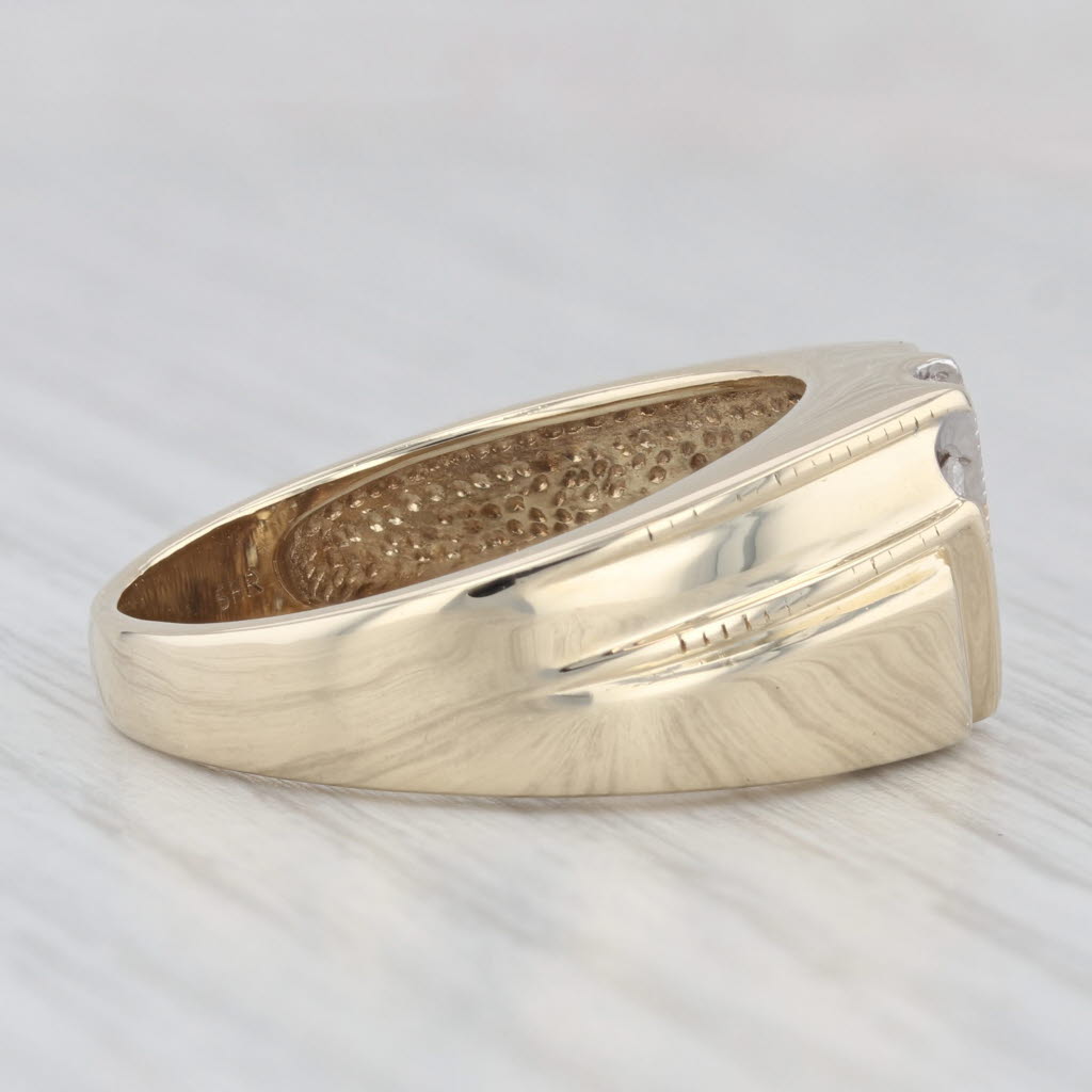 Light Gray 0.23ctw Diamond Men's Ring 10k Yellow Gold Size 10.5 Wedding Band