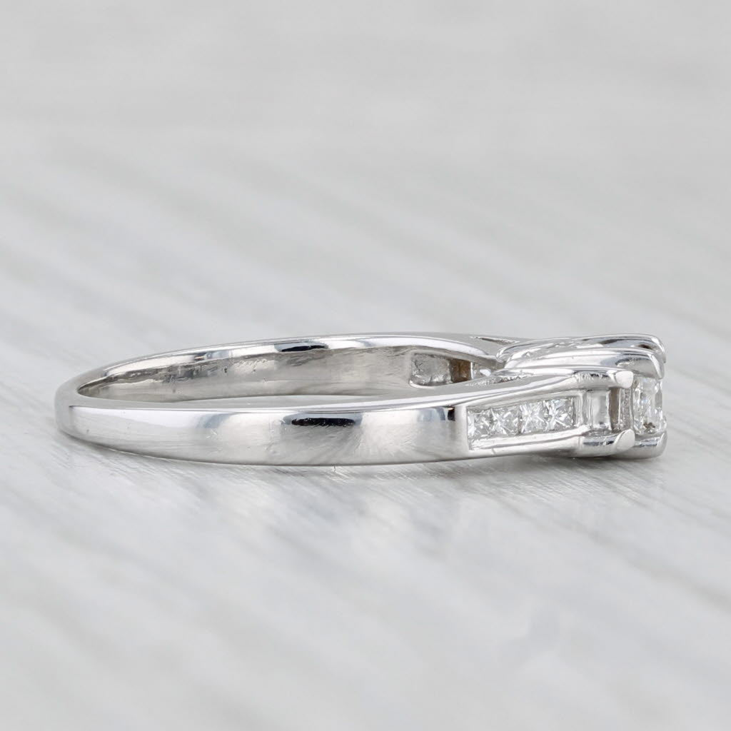 Light Gray 0.50ctw Princess Diamond Engagement Ring 14k White Gold Size 5.75
