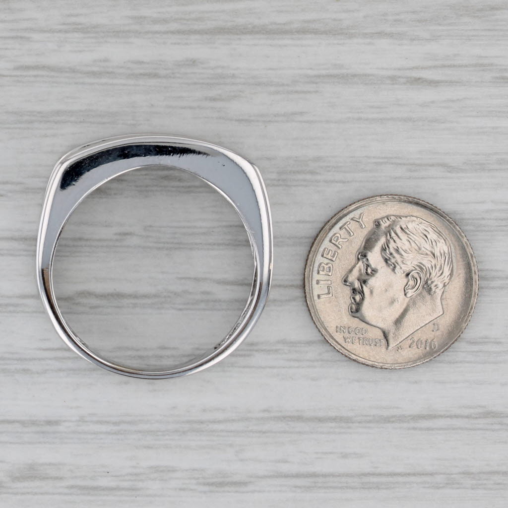 Gray 0.32ctw Diamond Men's Wedding Band 10k White Gold Size 10.5