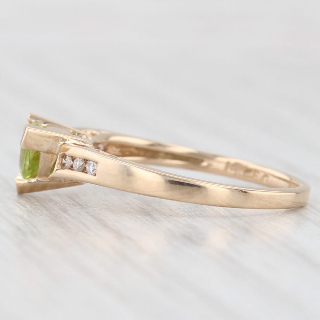 Light Gray 0.56ctw Peridot Diamond Ring 14k Yellow Gold Size 6.25