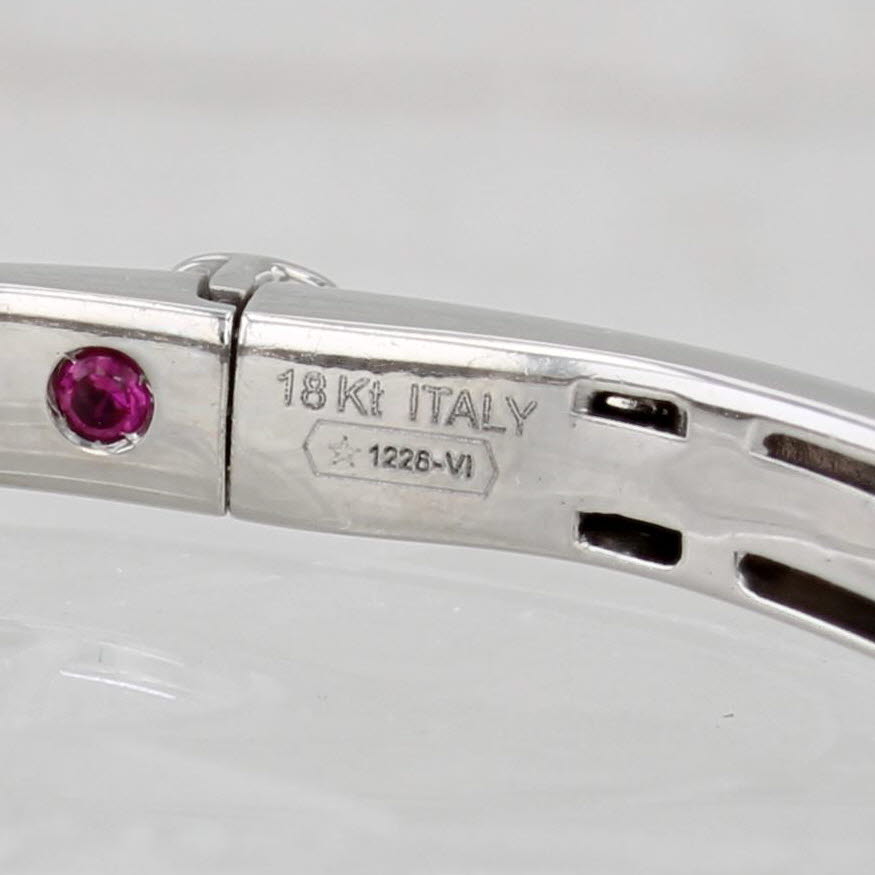 Light Gray Roberto Coin 0.33ctw Diamond Capri Bangle Bracelet 18k White Gold 6