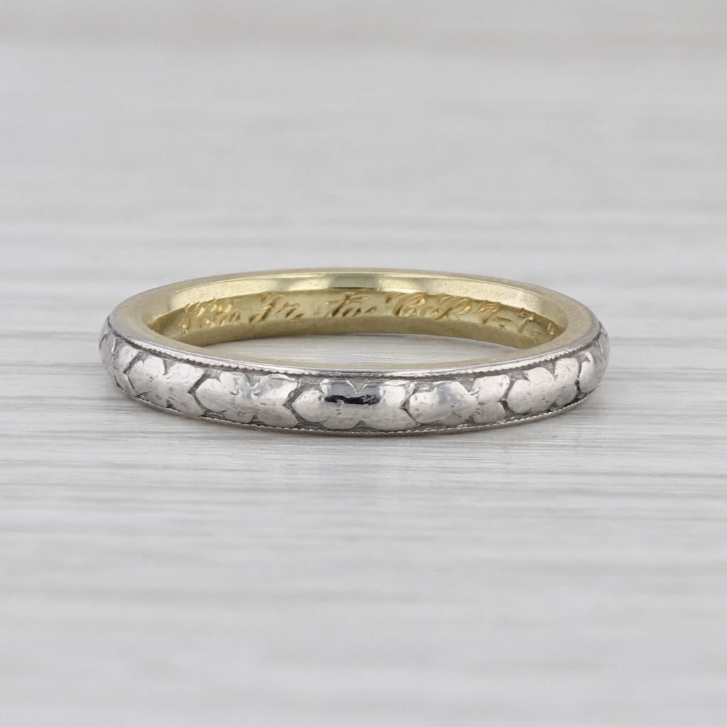 Antique Traub Ornage Blossom Wedding Band 18k Gold Platinum 1920s Ring