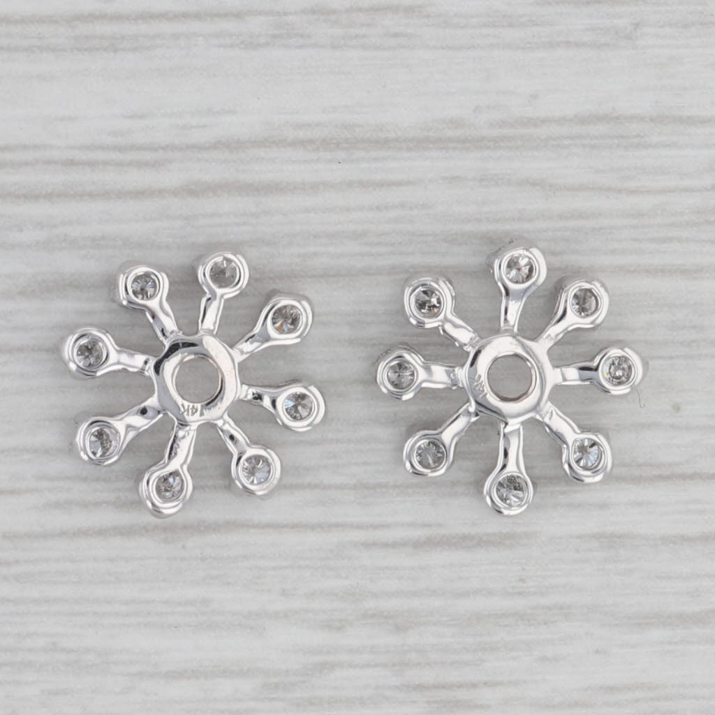 Gray 0.48 ctw Diamond Halo 14K White Gold Earring Enhancers